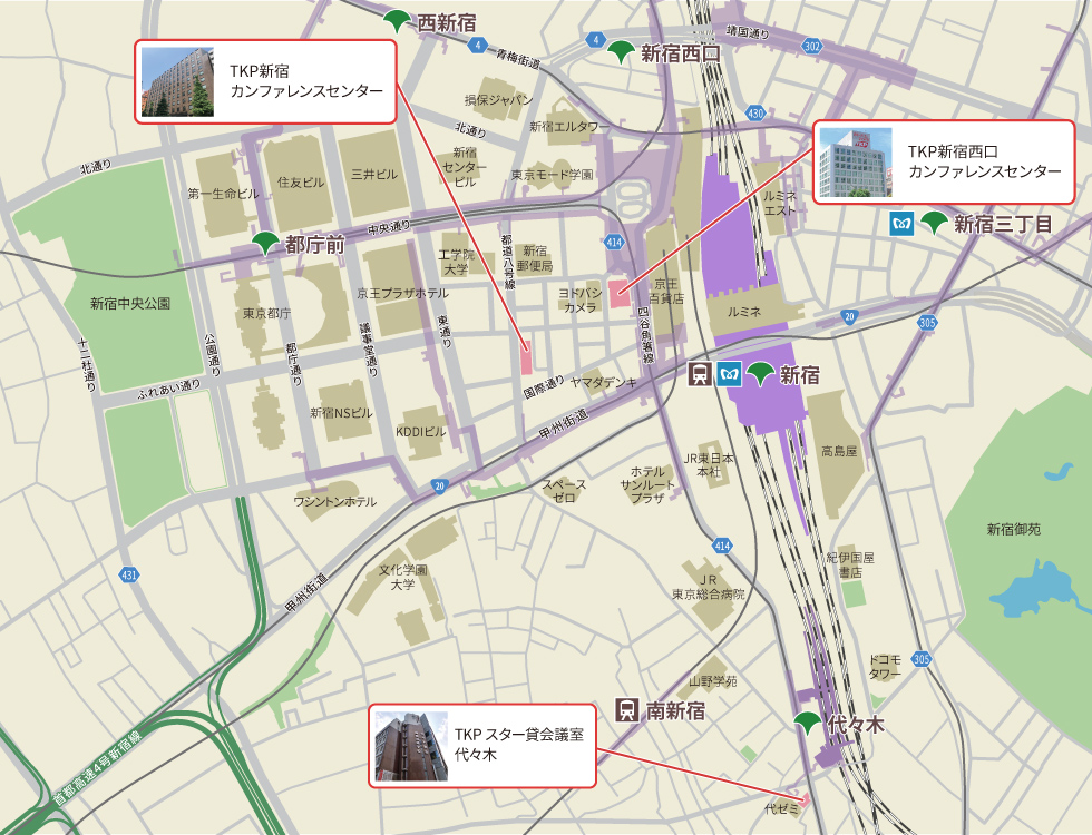新宿エリア施設マップ
