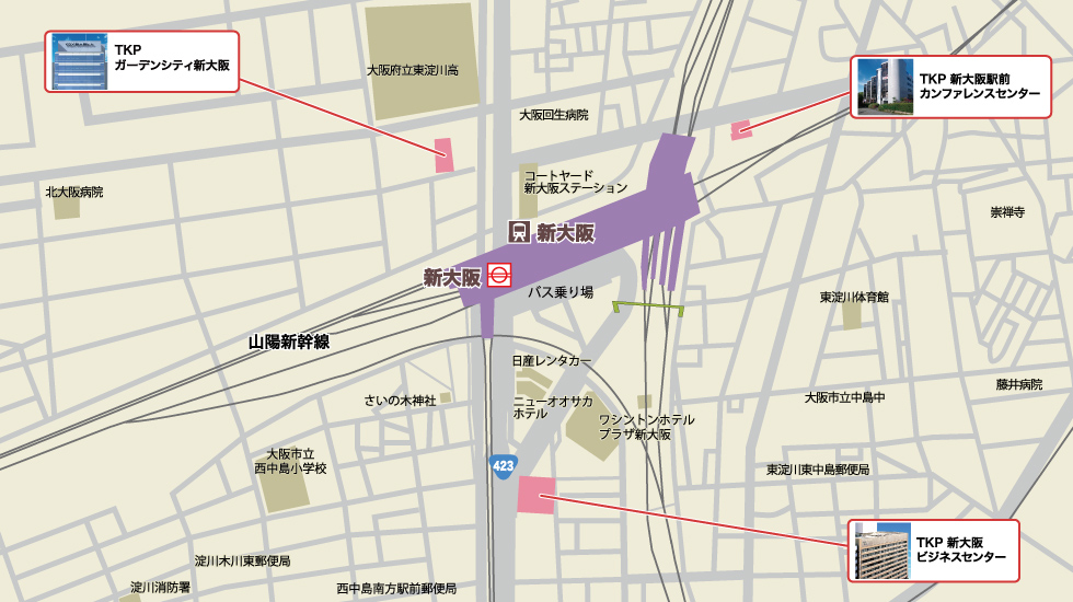 新大阪エリア施設マップ