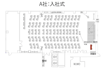 大ホールレイアウト図　入社式