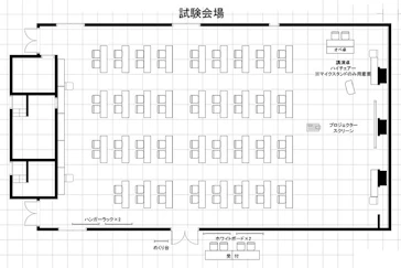 筆記試験会場 レイアウト例