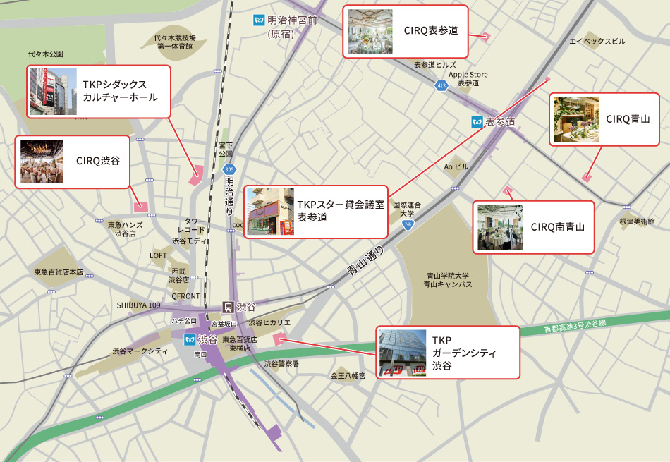 渋谷エリア施設マップ