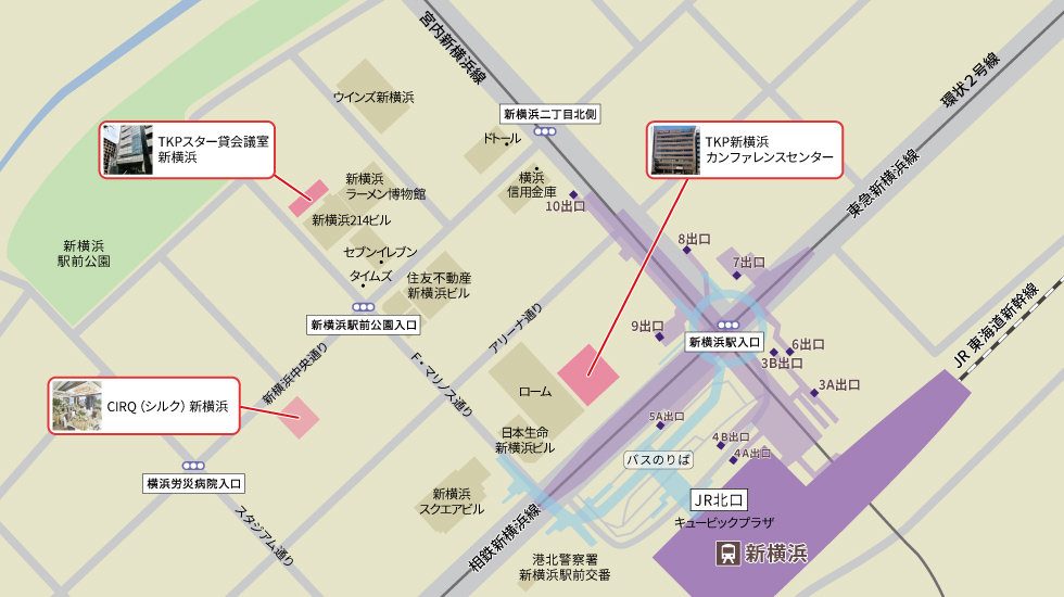 新横浜エリア施設マップ