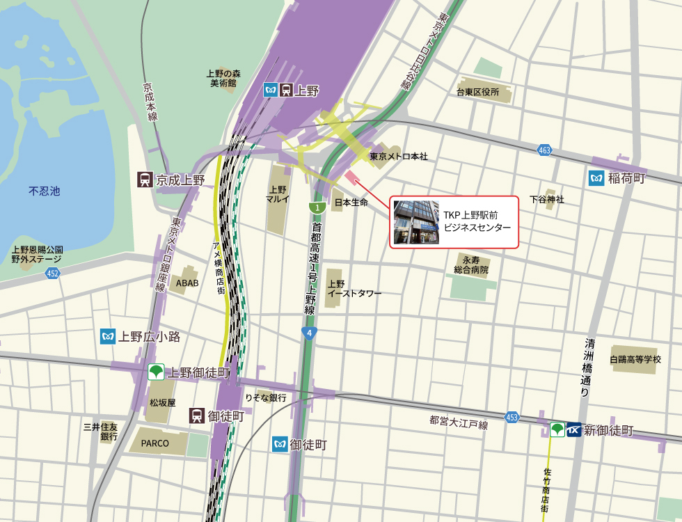 上野エリア施設マップ